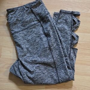 Lane Bryant Heathered Gray Leggings with Side Cutouts